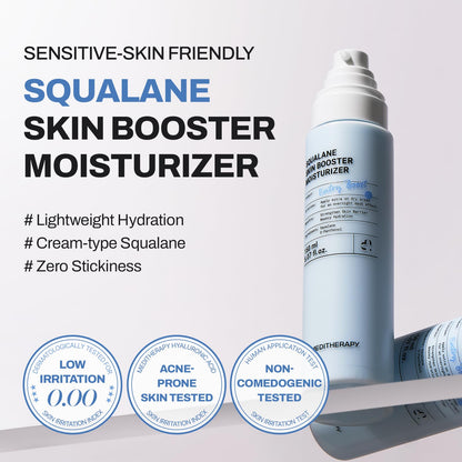 MEDITHERAPY Squalane Skin Booster Moisturizer – 8% Squalane + Panthenol + Hyaluronic Acid | Hydrating Moisturizer Face Cream for Dry Sensitive Skin | Lightweight Non-Greasy Barrier-Support 5.07 fl oz