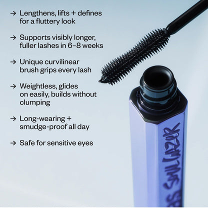 Kosas Soulgazer Mascara – Lengthening & Volumizing Lash Mascara, Smudge-Resistant Eye Makeup with Peptide Serum, Natural Defined Lashes (0.4 fl oz)