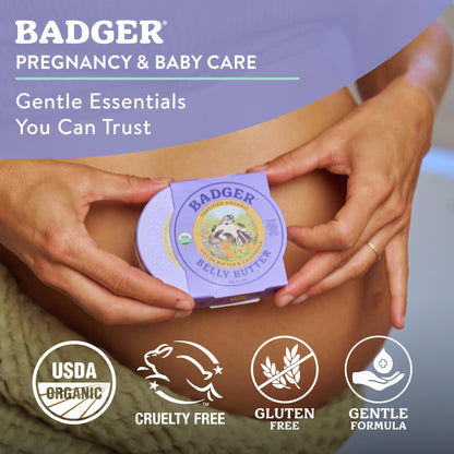 Badger Organic Belly Butter, Cocoa Butter & Coconut, 2 oz Tin