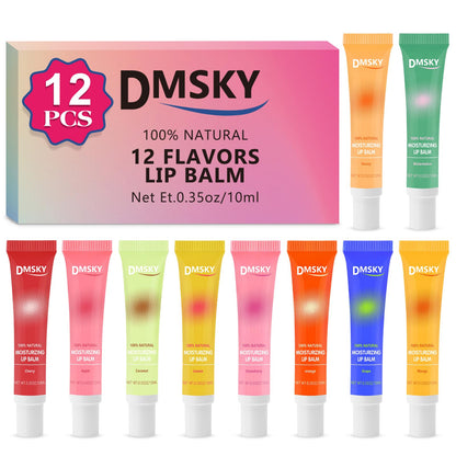 Dmsky 12 Pack Lip Gloss Bulk, Clear, Non-Sticky, 12 Flavors