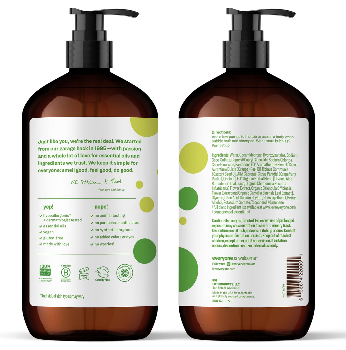 Everyone 3-in-1 Kids Soap, Body Wash, Bubble Bath, Shampoo, 32 Ounce (Pack of 1), Tropical Coconut, made with Essential Oils for Toddlers, Tweens and Teens