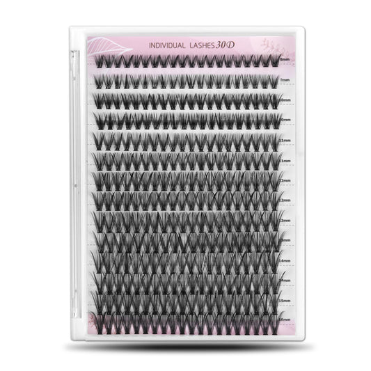 WONSIS Individual Lashes, Lash Clusters, 280 Pcs 30D Individual Lash Extensions, Natural Soft Lightweight Reusable DIY Eyelash Extensions, Thickness 0.07mm C Curl False Eyelashes (30D 8-16mm)…