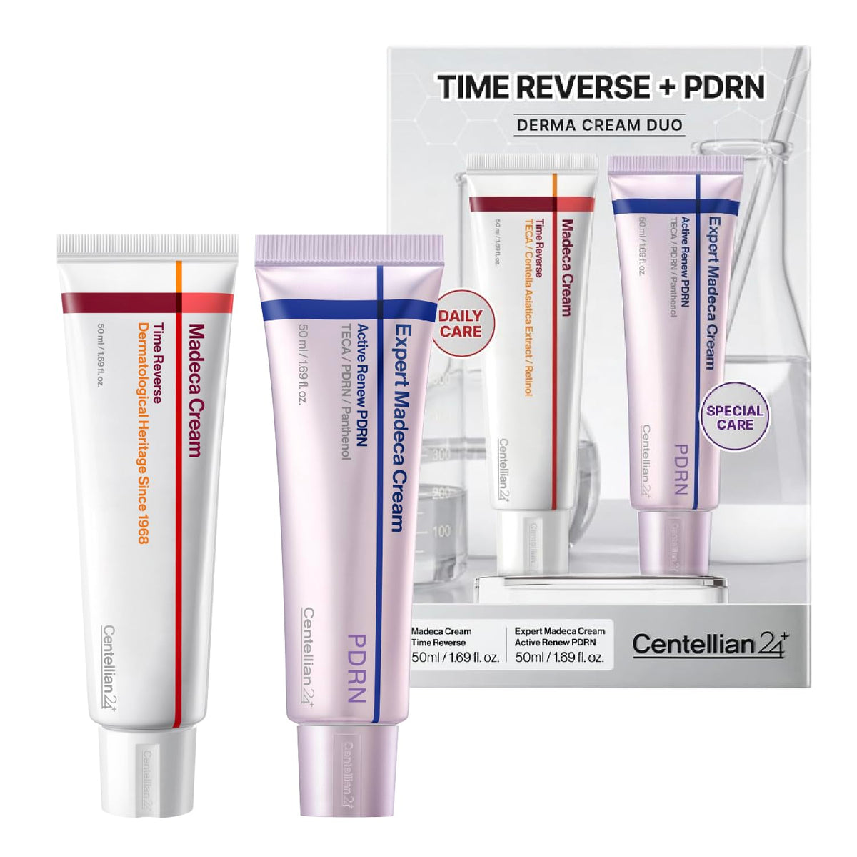 CENTELLIAN 24 Madeca Cream Time Reverse + Active Renew PDRN Cream Duo