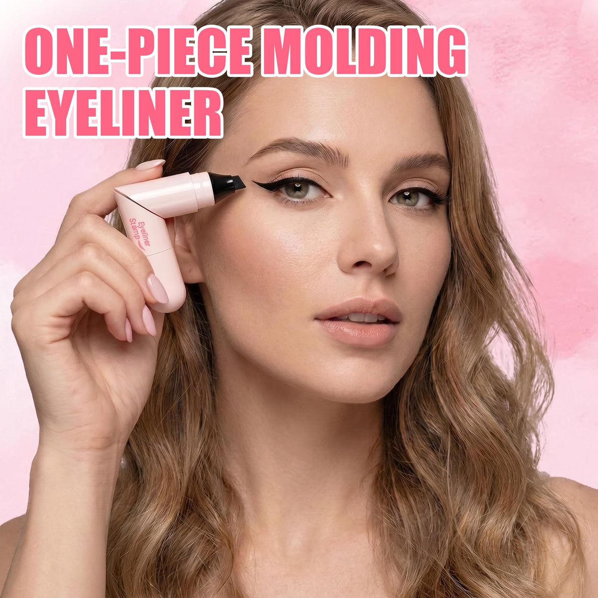 Winged Eyeliner Stamp Pen Dual-Ended Eye Liner Stamp Makeup Pen (Black)