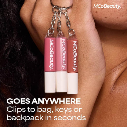 MCoBeauty Lip Gloss Trio - Keychain Lip Gloss Set of 3 Mini Glosses