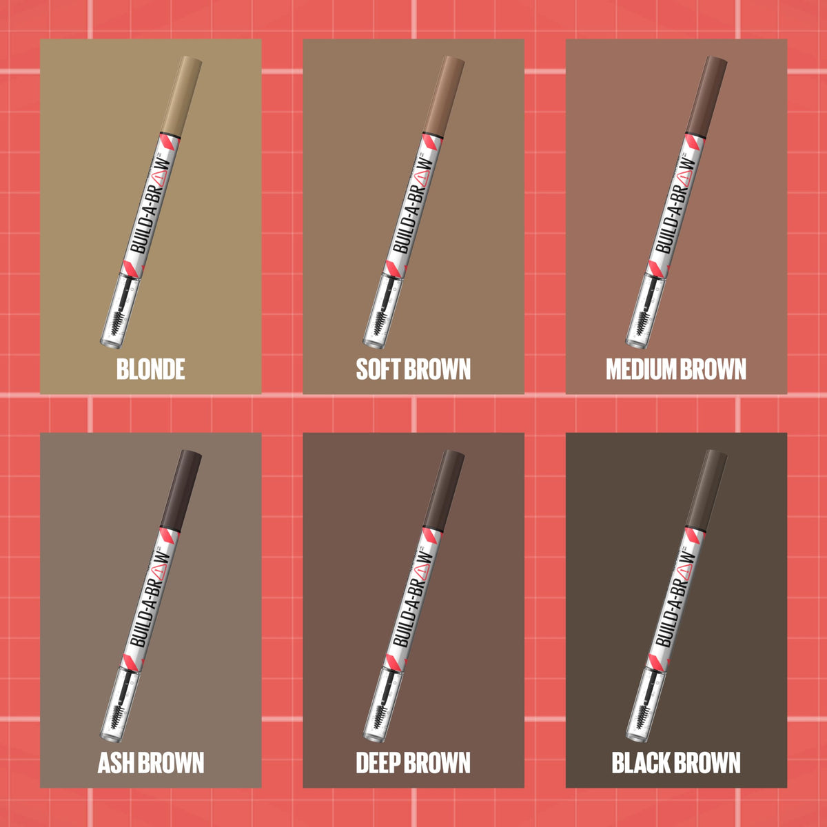 Maybelline Build-A-Brow 2-in-1 Brow Pen and Sealing Eyebrow Gel, Eyebrow Makeup for Real-Looking, Fuller Brows, Ash Brown, 1 Count