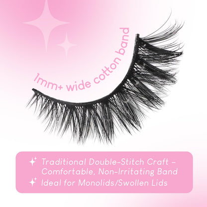 Azenlo False Eyelashes 48 Pairs Faux Mink Lashes 14mm Wispy Lashes 3D Fluffy Cat Eye Lashes Pack Bulk Wholesale Strip Lashes(style 48-045)