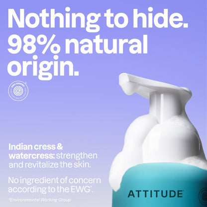 ATTITUDE Foaming Hand Soap, EWG Verified, Unscented, 10 oz