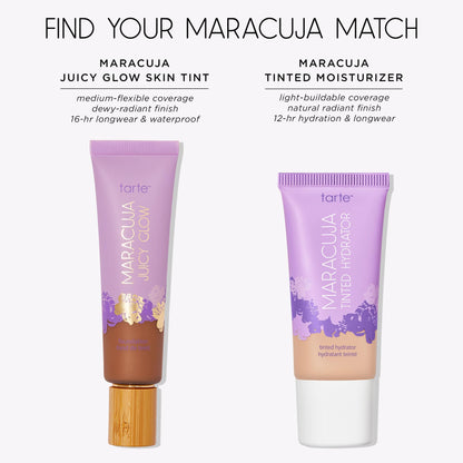 tarte maracuja tinted moisturizer – Lightweight Sheer Foundation with Buildable Longwear Coverage, Hyaluronic Acid for Hydrated Skin, Vegan & Cruelty-Free, full size, 25N light-medium neutral