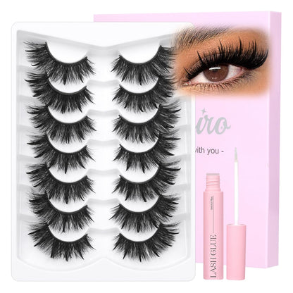 Kiromiro Spiky Lashes Strips 20mm 3D Fluffy False Eyelashes with Lash Glue