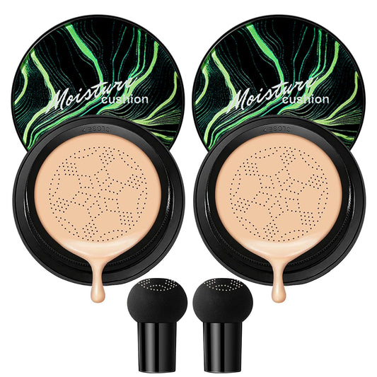 2PCS Air Cushion Foundation Concealer Full Coverage CC Cream (Natural)