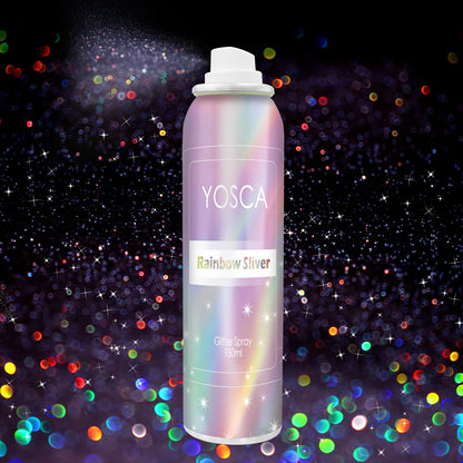 YOSCA Body Glitter Spray, 150ML Holographic Glitter Hairspray