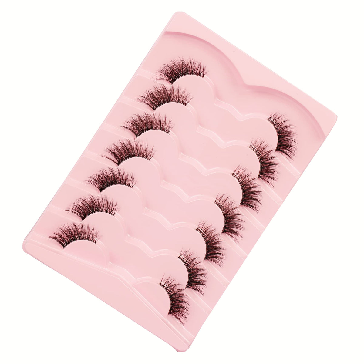 Gmagictobo Half Lashes Cat Eye Clear Band Lashes Fluffy False Eyelashes Natural Wispy 3D Faux Mink Lashes Pack Soft Strips Fake Eyelashes 7 Pairs