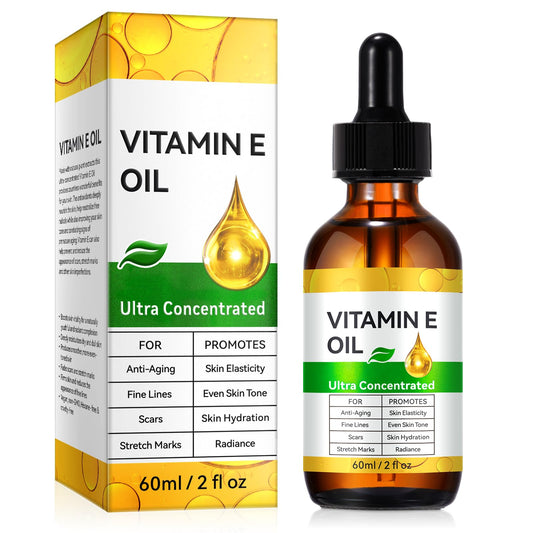 Vitamin E Oil for Skin, 2Fl Oz Pure Vitamin e Oil for Scars, Hair, Face and Scalp, Moisturizing Dry Skin, Reduces The Appearance of Fine Lines, Versatile Bath and Body Oils