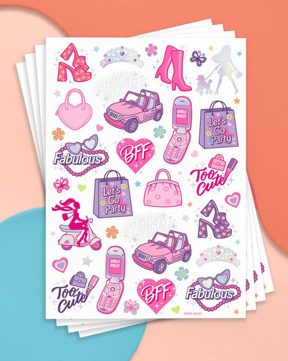 xo, Fetti 84 Pink Party Temporary Tattoos | Pink Birthday Party Supplies, Party Favor, Cute Decorations, Easter Basket