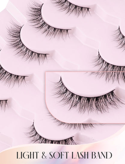 Natural Lashes Mink Natural Eyelashes False Eyelashes Natural Look False Lashes Wispy Eye Lashes Cat Eyelashes Fake Lashes UK222