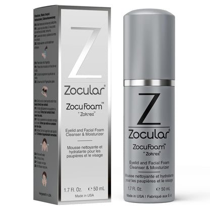 Zocular ZocuFoam Foaming Eyelid Cleansing Foam, Gentle pH-Balanced, 50 mL