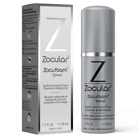 Zocular ZocuFoam Foaming Eyelid Cleansing Foam, Gentle pH-Balanced, 50 mL