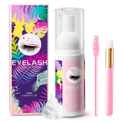 Setgnur Lash Shampoo for Lash Extensions, Lash Shampoo Cleaning Kit
