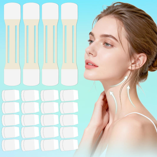 Neck Tape Lifting Invisible,60 PCS+4 Strips,Neck Lift Tape,Neck Wrinkle Patches Behind Neck, Clear Face Lift Tape Face Lifting Tape for Turkey Sagging Skin Jowls Wrinkles Women Double Chin Makeup