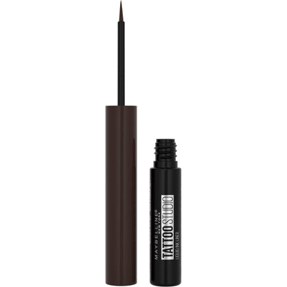 Maybelline TattooStudio Liquid Ink Longwear Liquid Eyeliner Makeup, Dark Henna Brown, 1 Count