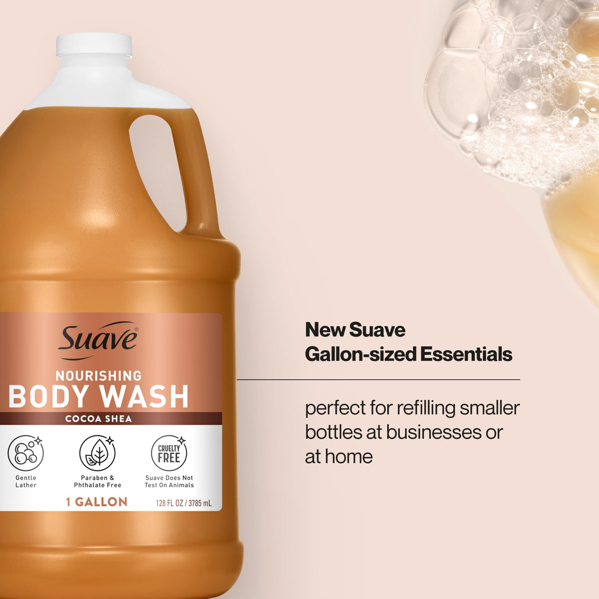 Suave Nourishing Bulk Body Wash, Cocoa Butter & Shea, 1 Gallon
