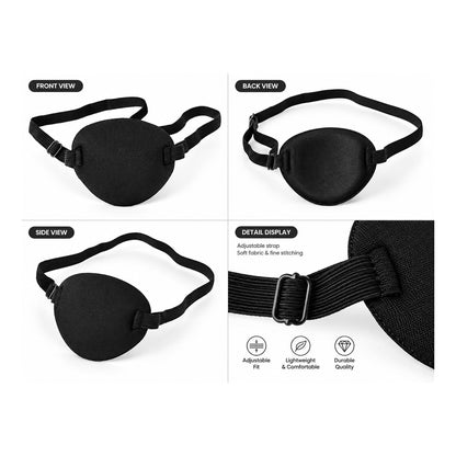 Oarkive Eye Patch for Adults – Soft Black Eyepatch for Pirate Costume, Cosplay, Halloween, Adjustable Eye Patches for Dress Up