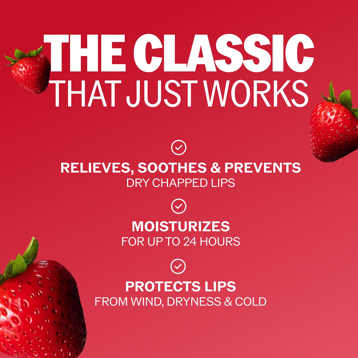ChapStick Classic Strawberry Lip Balm Tubes, Lip Care and Lip Moisturizer - 0.15 Oz (Pack of 12)