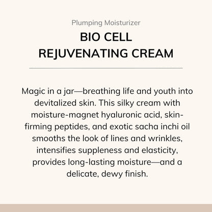 Le Mieux Bio Cell Rejuvenating Cream - Triple Peptide Facial Moisturizer with Hyaluronic Acid, Squalane & Rose Hip, Night & Day Cream for Face & Neck, No Parabens or Sulfates (1.75 oz / 52 ml)