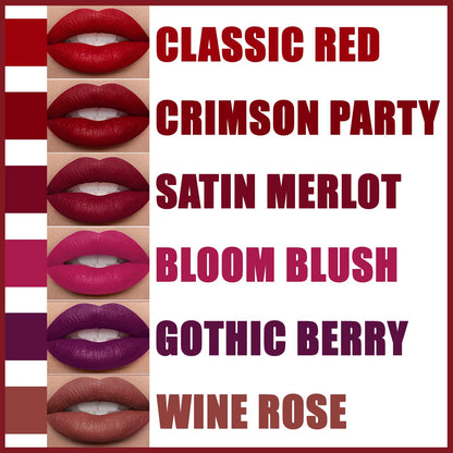 LAVONE Matte Lipstick, Long Lasting Lipstick for Women - Crimson Party