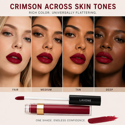 LAVONE Matte Lipstick, Long Lasting Lipstick for Women - Crimson Party