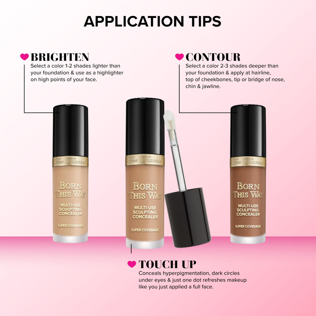 Too Faced Born This Way Super Coverage Multi-Use Concealer | Full-Coverage Hydrating Concealer for Dark Circles & Blemishes with Natural Finish | Hyaluronic Acid & Coconut Water, Vanilla, 0.45 Fl Oz
