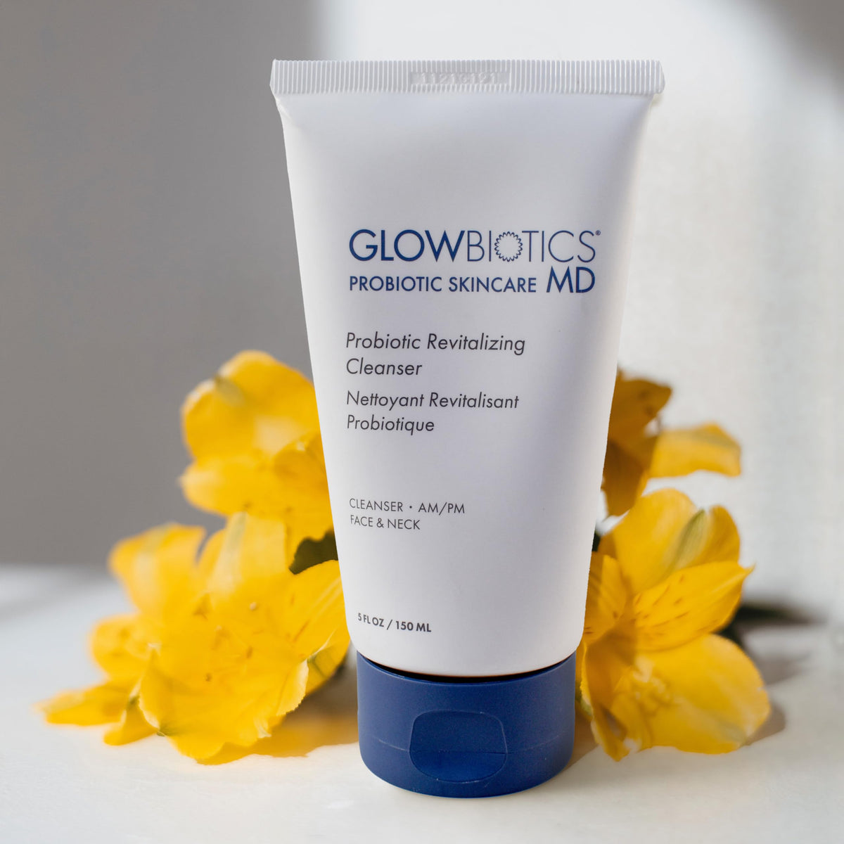 Glowbiotics Probiotic Revitalizing Cleanser - Anti-Aging Face Wash with Peptides - 5 oz - Hydrating Gel for Hormonal, Dry & Mature Skin