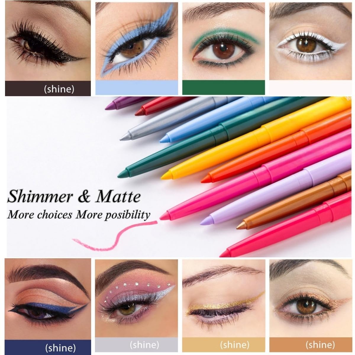 ONarisae eyeliner pencil retractable eyeliner creamy pigmented smudge proof eye liner pen Purple