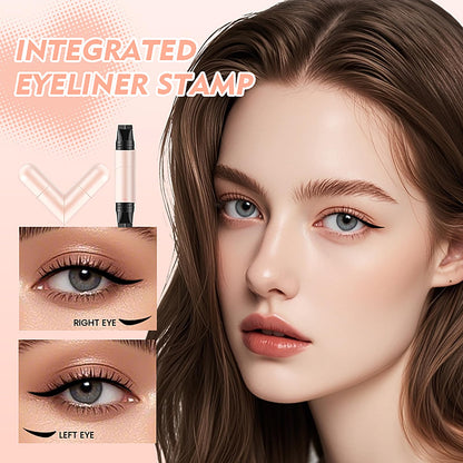 BIFCVFRT Winged Eyeliner Stamp Pen, Waterproof Smudge Proof, Wingliner Cat Eye Pencils with Rotating Foldable Design, Black for Beginners
