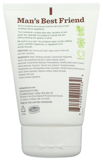 BULLDOG Mens Skincare and Grooming Face Moisturizer Original, 3.3 Fluid Ounce