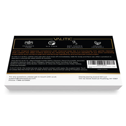 VALITIC Charcoal Kojic Acid Turmeric Black Soap for Dark Spots, 4 Pack
