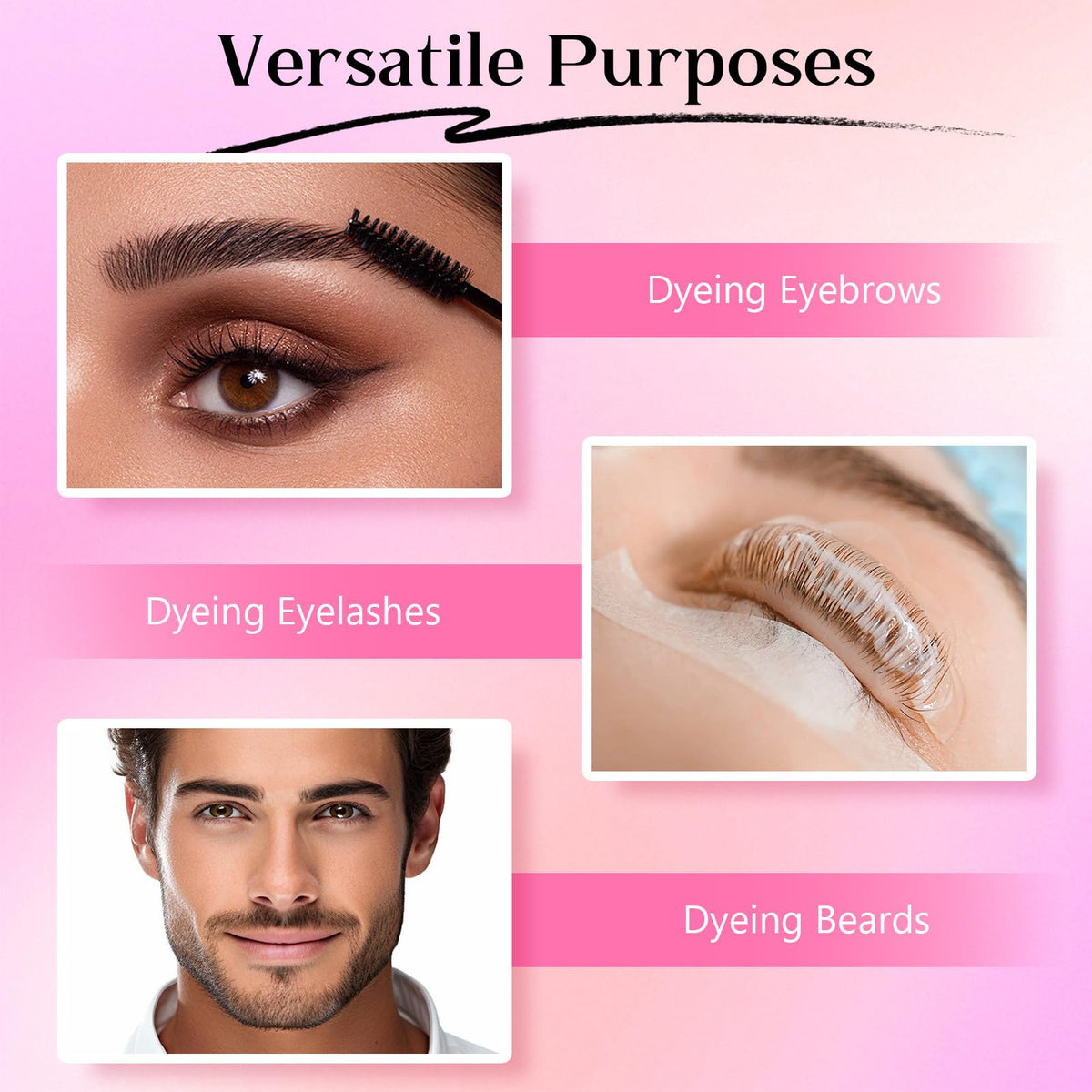 Eyelash and Eyebrow Color Kit 2-in-1,Easy Use Salon at Home Instant Set,7ml