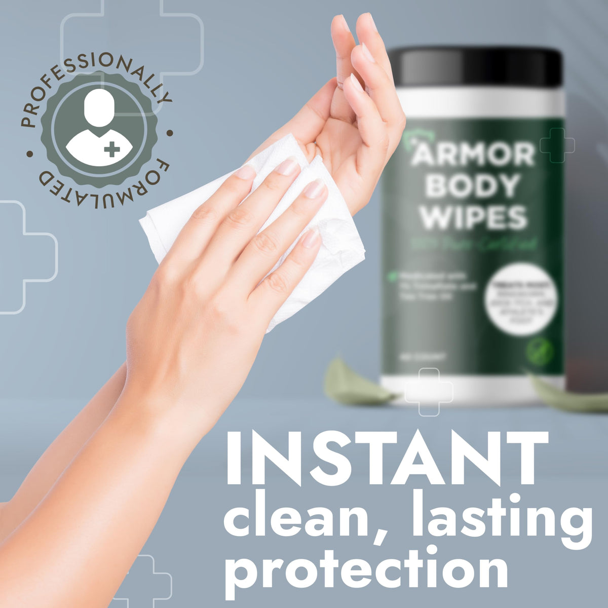 Body Wipes with 1% Tolnaftate for Ringworm, Jock Itch & Athlete's Foot