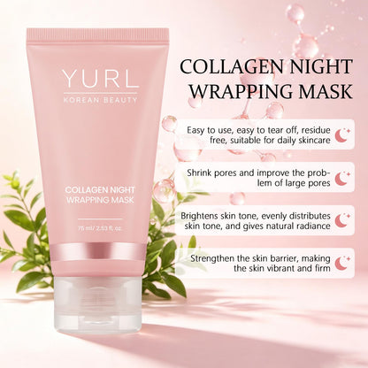 Collagen Night Wrapping Mask, Collagen NightWrapping Peel-Off Mask,2.53 Fl