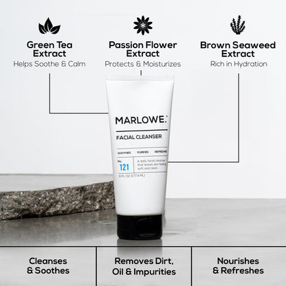 MARLOWE. Facial Cleanser, Daily Face Wash, Removes Dirt + Oil, 6 oz