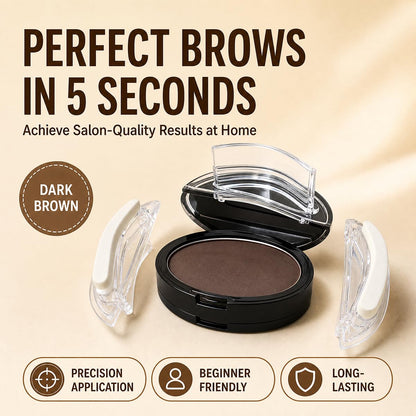 2Pcs Eyebrow Stamp Kit, Eyebrows in 5 Seconds, Achieve perfect results easily with Precise Application (DARK BROWN)