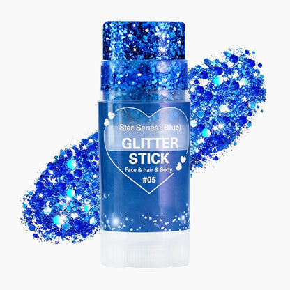 Go Ho Blue Glitter Stick, Sparkly Hair Face Body Shimmer for Women Kids