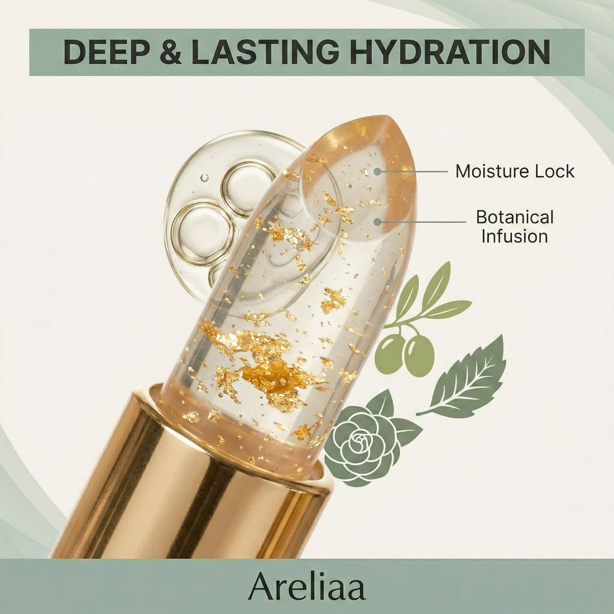 ETUIH Areliaa lipstick，kivora lipstick for mature lips，Clear That Changes Color with Ph, Deep Nourishment, Keeping Makeup (1PCS)
