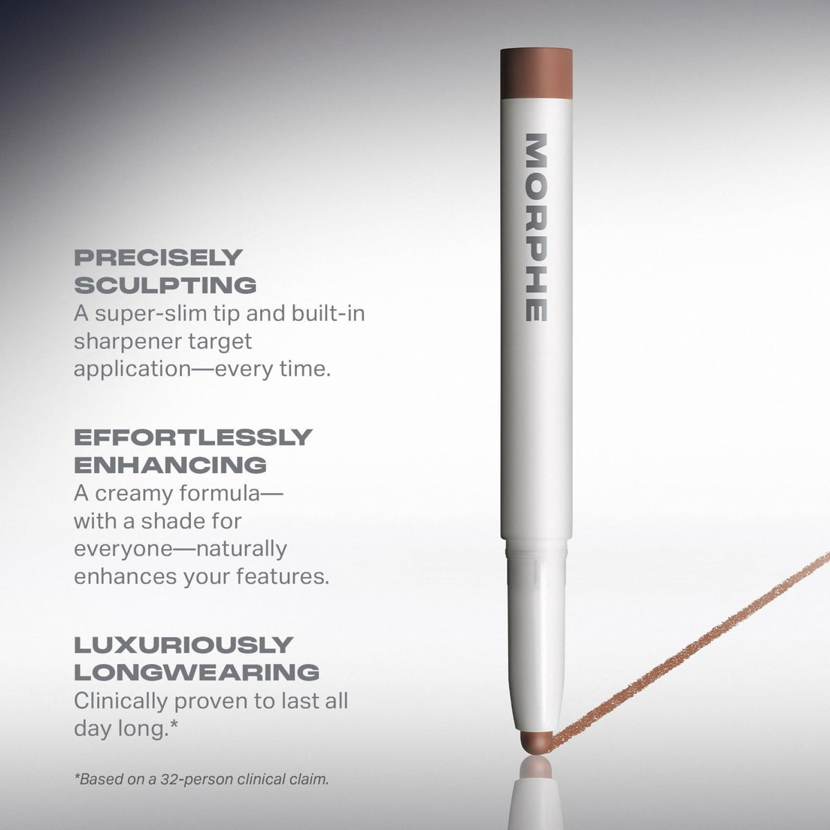 Morphe Shaperlifter Micro Contour Stick - Precision Cream Contour Makeup with Built-In Sharpener - Cool Tone Complexion Stick for Sculpting Face Makeup - Refined (0.05 oz)