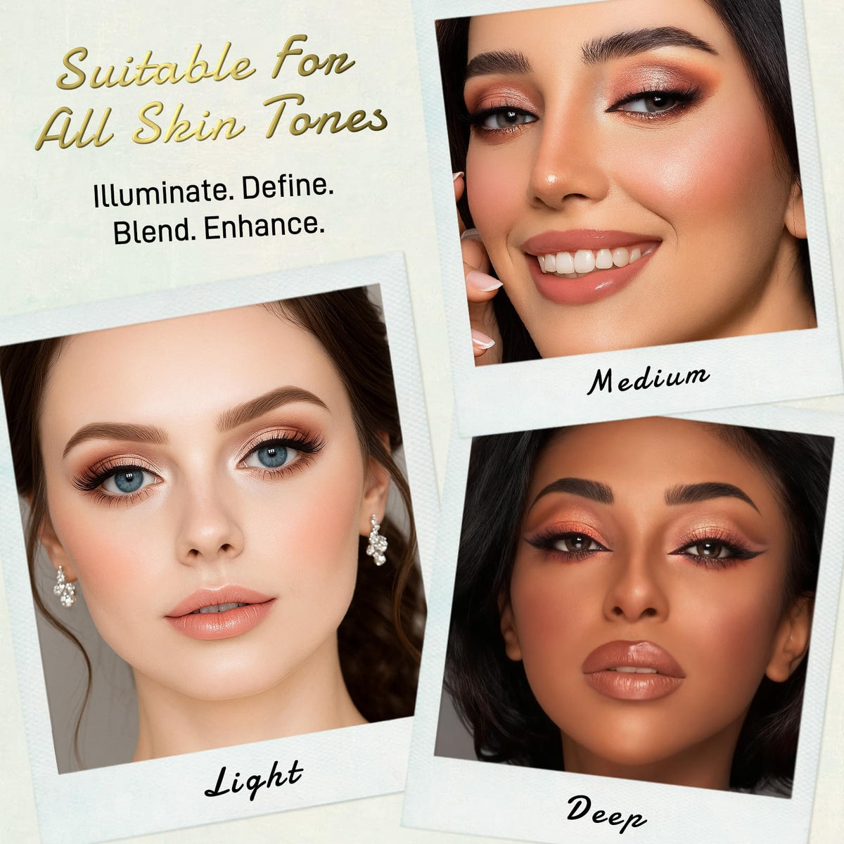 UCANBE Full Size Baked Makeup Palette Set - Include Blush, Bronzer, 8 Eyeshadows & Brushes, Pigmented All-in-One Face & Eye Compact Powder Beauty Holiday Gift Kit for Starter & Pros, Travel Friendly
