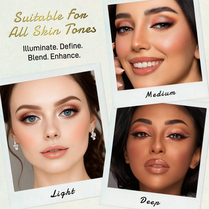 UCANBE Full Size Baked Makeup Palette Set - Include Blush, Bronzer, 8 Eyeshadows & Brushes, Pigmented All-in-One Face & Eye Compact Powder Beauty Holiday Gift Kit for Starter & Pros, Travel Friendly
