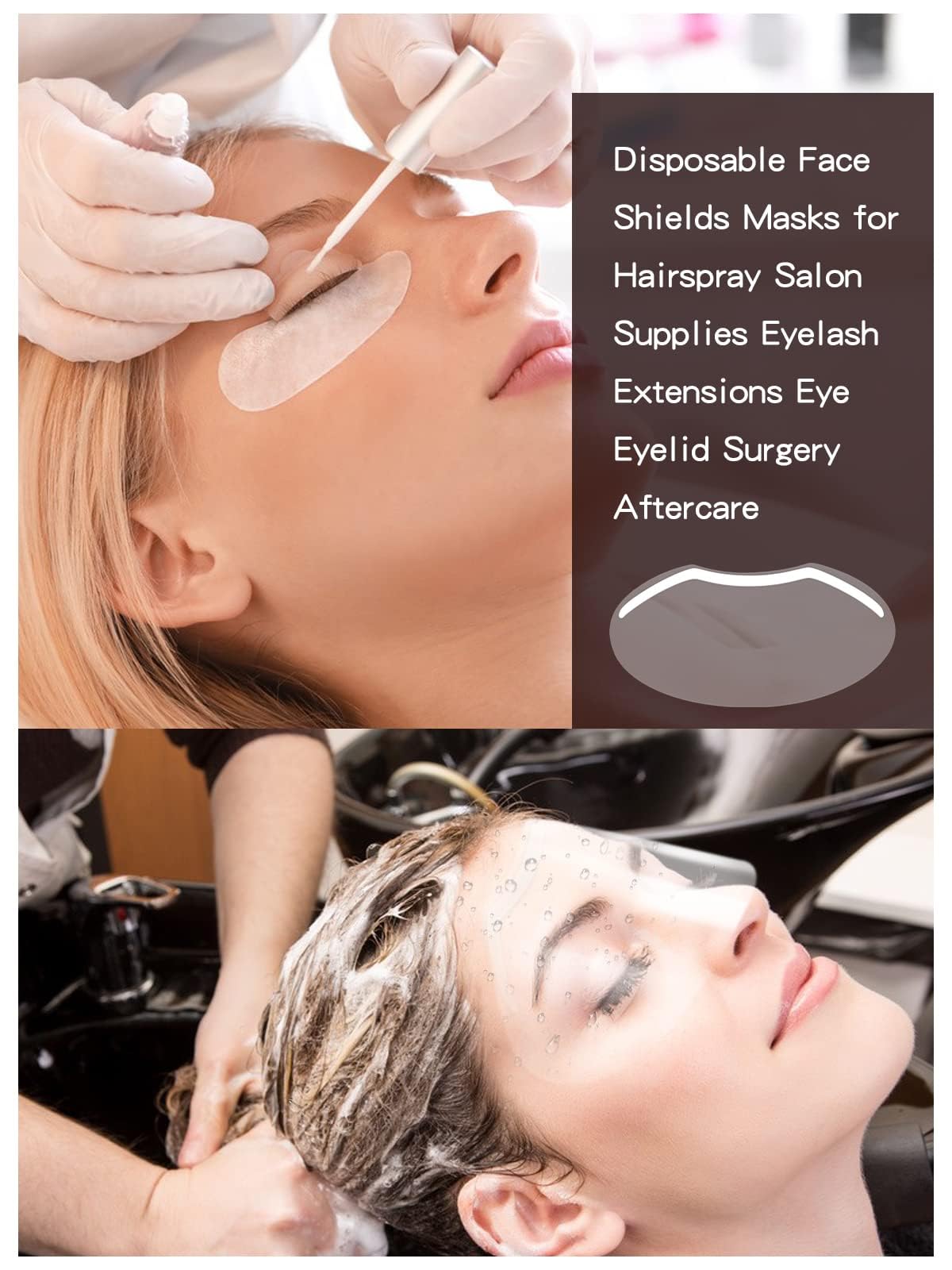 EBANKU Shower Face Shield Eyebrow Eyelash Shield Visors 50 PCS Waterproof