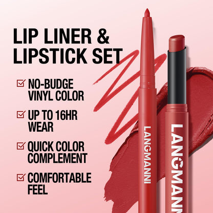 Jolilab 12Pcs Lip Makeup Set, 6 Lip Liners + 6 Matte Lipsticks, Rich ColorB