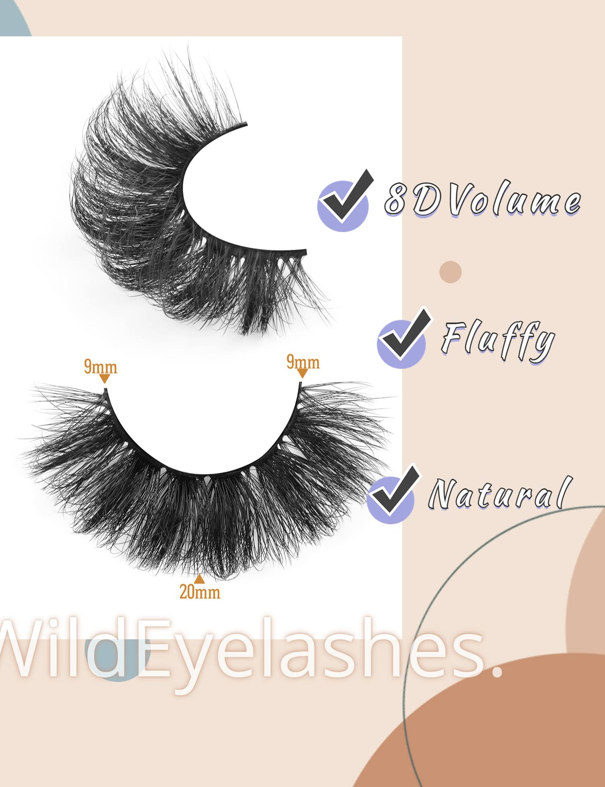 Eyelashes Mink Lashes Fluffy Natural Look False Lashes Wispy Full Eye Lashes 8D 20 mm Long D Curl Strip Eyelashes Pack 10 Pairs Reusable Fake Eyelashes That Look Like Extensions by Goddvenus